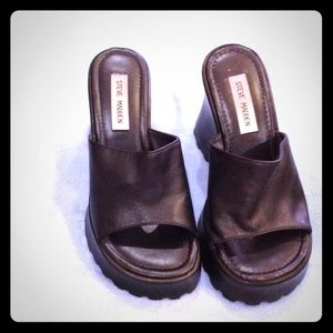 Black leather upper very comfortable slip on